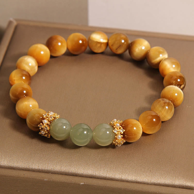 Buddha Stones Tiger Eye Jade Courage Bracelet