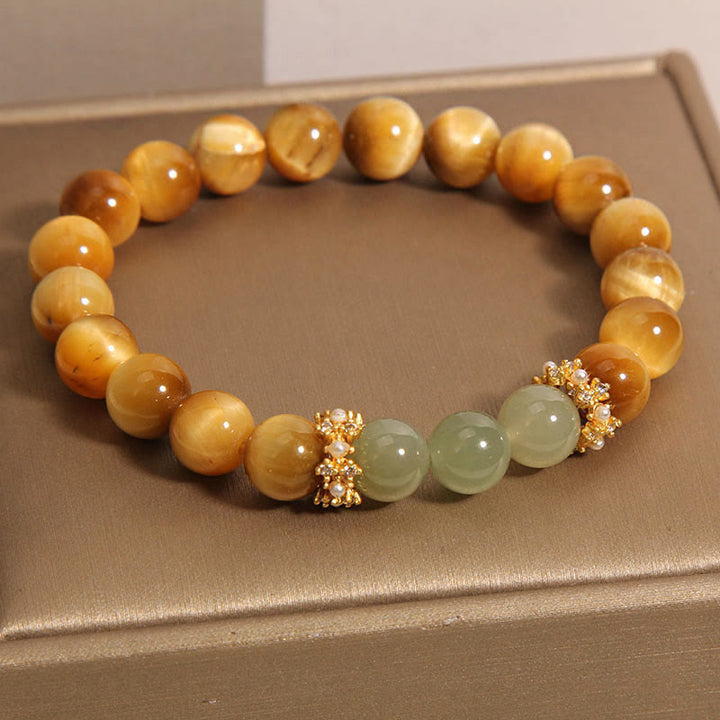 Buddha Stones Tiger Eye Jade Courage Bracelet