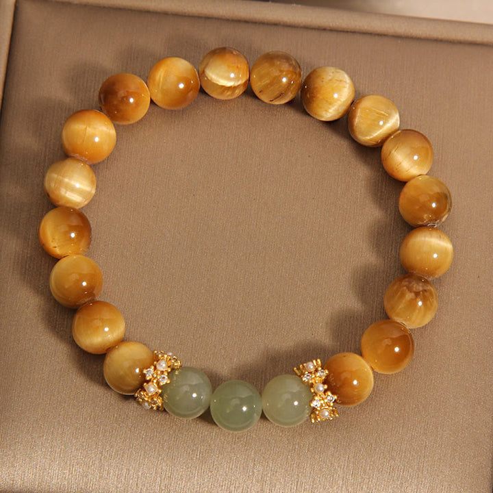 Buddha Stones Tiger Eye Jade Courage Bracelet