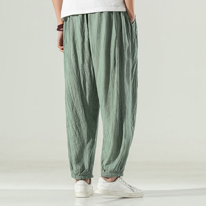 Buddha Stones Cotton Men's Drawstring Harem Pants With Pockets - image 10