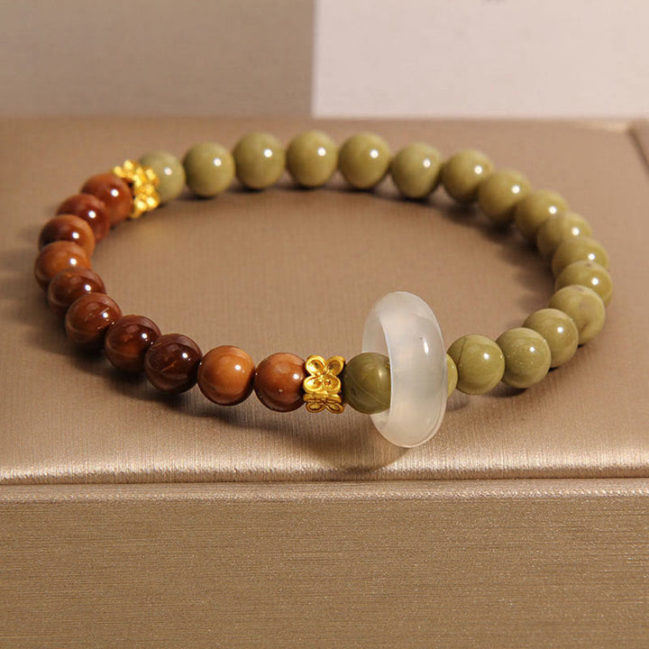 Buddha Stones Natural Alashan Agate Kuka Seed Encourage Bracelet