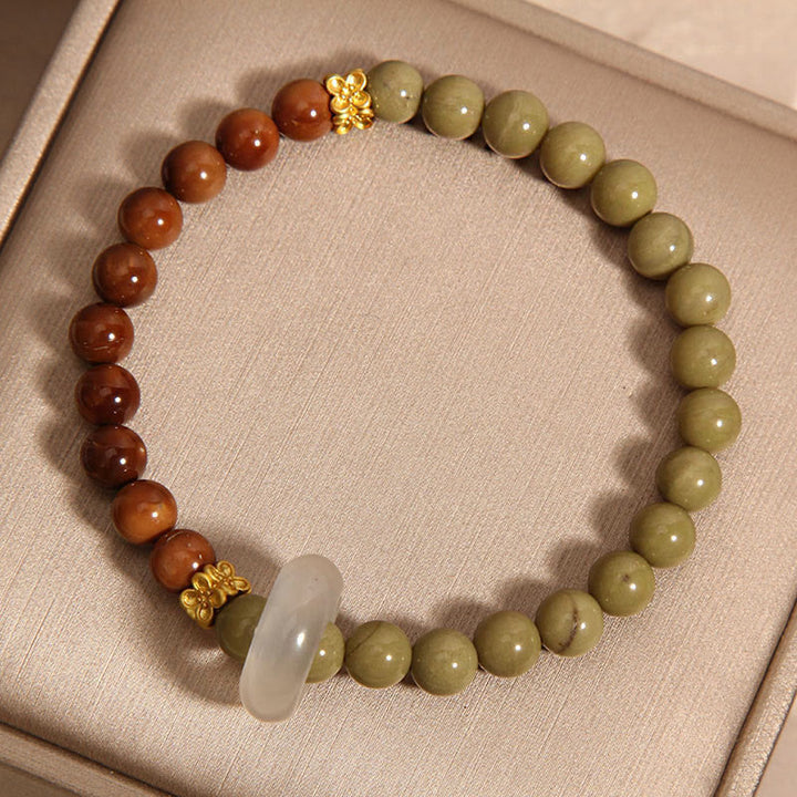 Buddha Stones Natural Alashan Agate Kuka Seed Encourage Bracelet