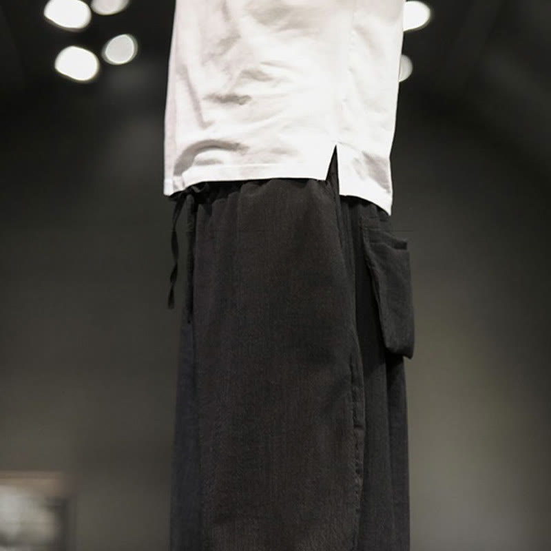 Buddha Stones Summer Solid Men's Cropped Pants With Pockets - image 31