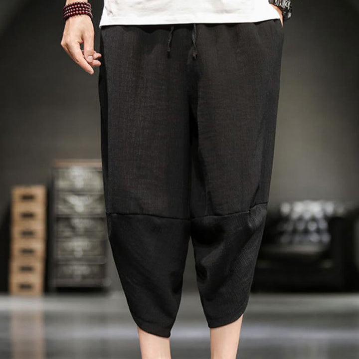 Buddha Stones Summer Solid Men's Cropped Pants With Pockets - image 30