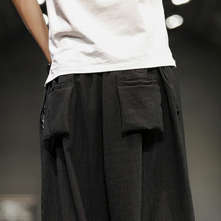 Buddha Stones Summer Solid Men's Cropped Pants With Pockets - image 34