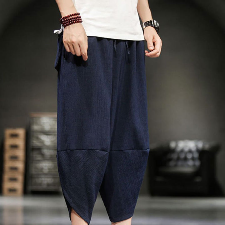 Buddha Stones Summer Solid Men's Cropped Pants With Pockets - image 22
