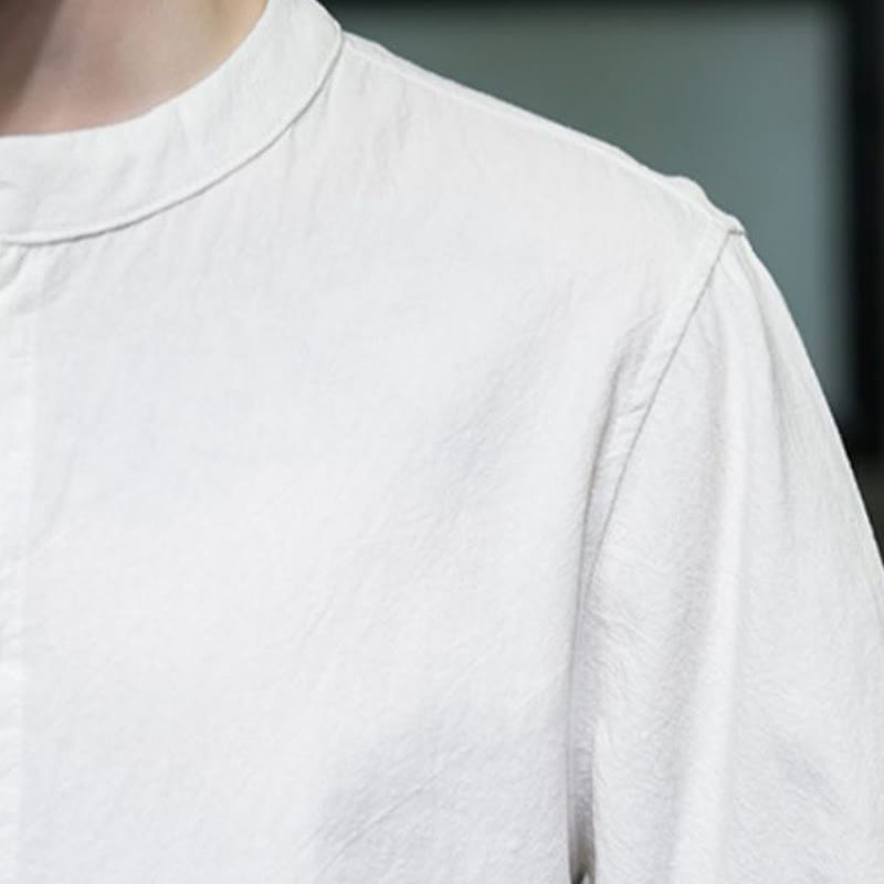 Buddha Stones Plain Color Men's Half Sleeve Cotton Shirt - image 8