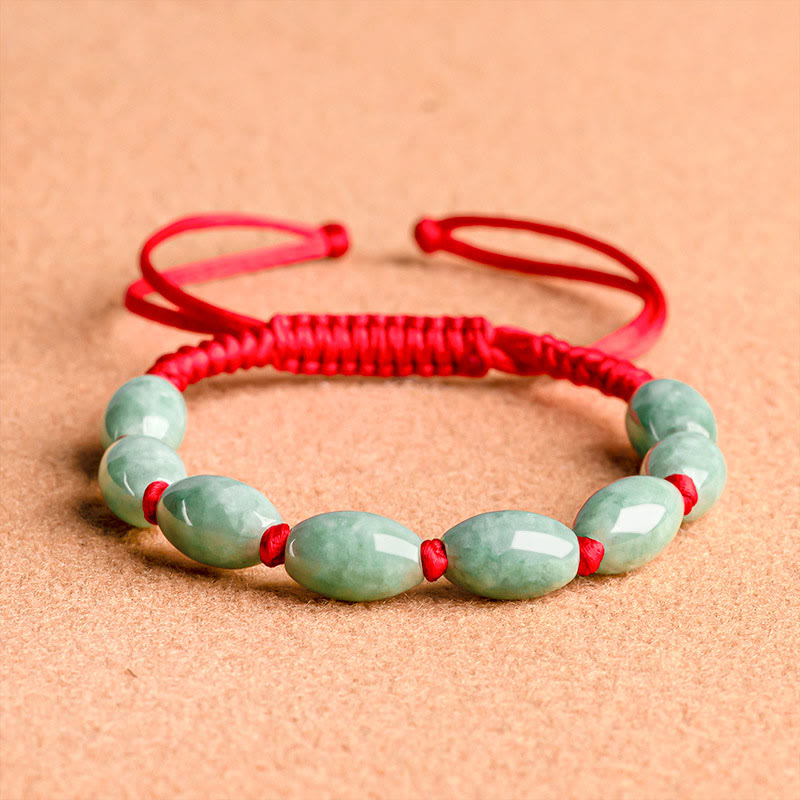 Buddha Stones Jade Luck Red String Bracelet