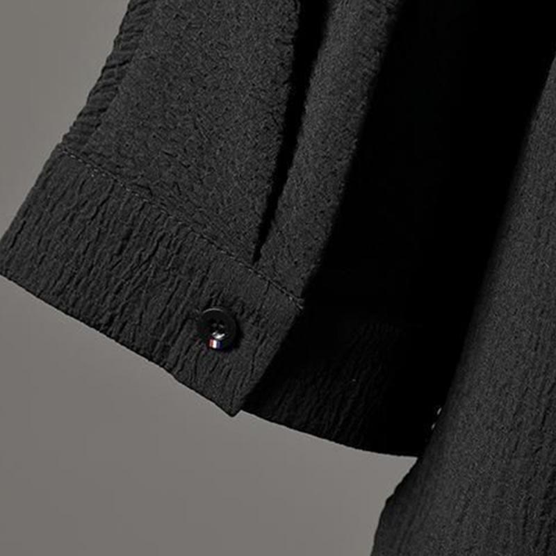 Buddha Stones Solid Color V-Neck Three Quarter Sleeve Shirt Casual Pants Clothing Men's Set - image 15