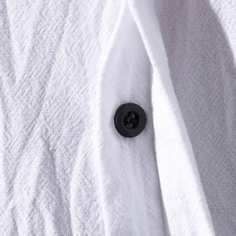 Buddha Stones Summer Men's Half Sleeve Button Cotton Shirt - image 8