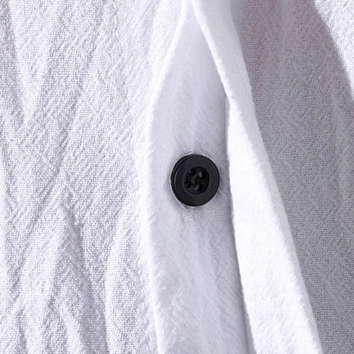 Buddha Stones Summer Men's Half Sleeve Button Cotton Shirt - image 9