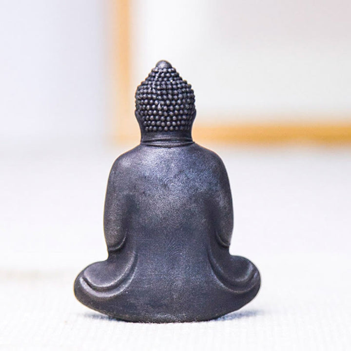 Buddha Stones Tibetan Meditating Buddha Iron Powder Rust Cast Resin Statue Serenity Decoration