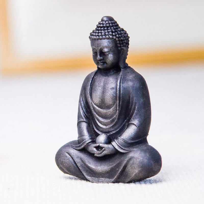 Buddha Stones Tibetan Meditating Buddha Iron Powder Rust Cast Resin Statue Serenity Decoration - image 22