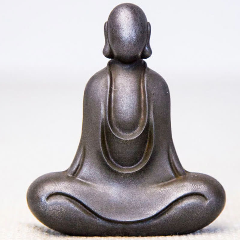 Buddha Stones Tibetan Buddha Iron Powder Rust Cast Resin Statue Desk Decoration - Buddha 10*8.5*2.6cm - Polished Version - image 21