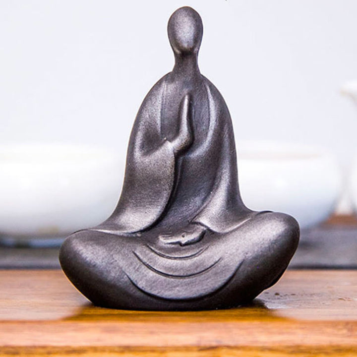 Buddha Stones Tibetan Buddha Iron Powder Rust Cast Resin Statue Desk Decoration