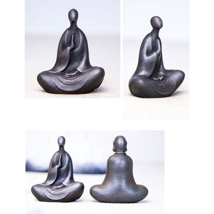 Buddha Stones Tibetan Buddha Iron Powder Rust Cast Resin Statue Desk Decoration