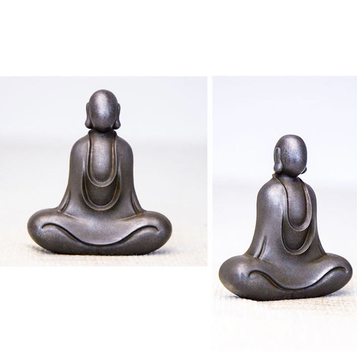 Buddha Stones Tibetan Buddha Iron Powder Rust Cast Resin Statue Desk Decoration - image 27