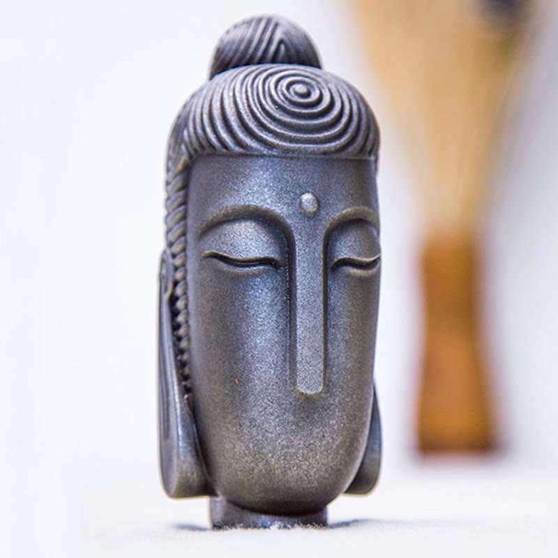 Buddha Stones Closed Eyes Meditating Buddha Iron Powder Rust Cast Resin Statue Home Decoration - image 20