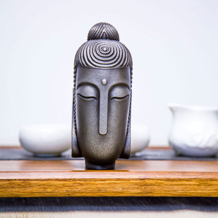 Buddha Stones Closed Eyes Meditating Buddha Iron Powder Rust Cast Resin Statue Home Decoration - image 19