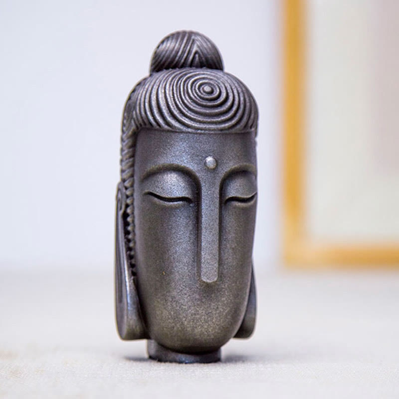 Buddha Stones Closed Eyes Meditating Buddha Iron Powder Rust Cast Resin Statue Home Decoration