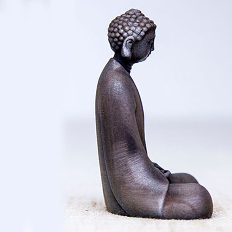 Buddha Stones Handmade Meditation Sakyamuni Buddha Iron Powder Rust Cast Resin Statue Decoration - image 28