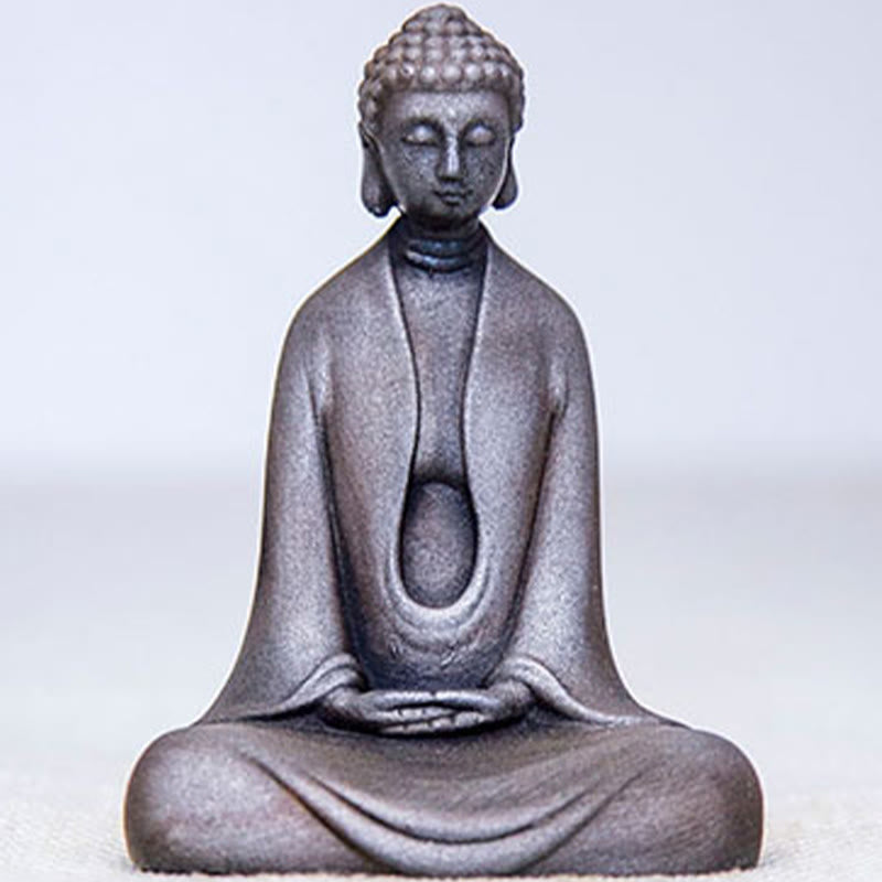 Buddha Stones Handmade Meditation Sakyamuni Buddha Iron Powder Rust Cast Resin Statue Decoration - image 29