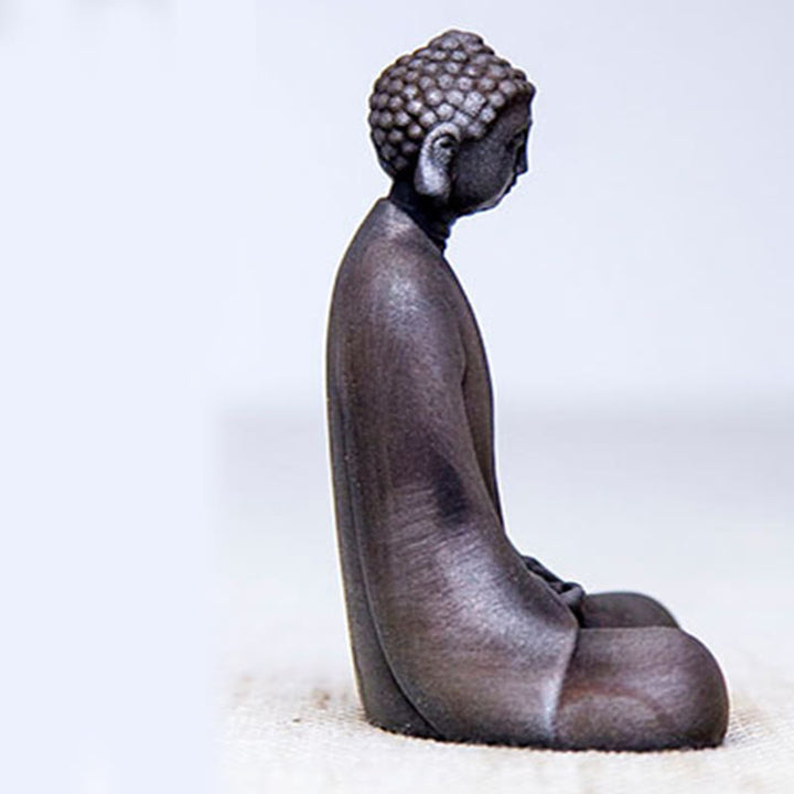 Buddha Stones Handmade Meditation Sakyamuni Buddha Iron Powder Rust Cast Resin Statue Decoration