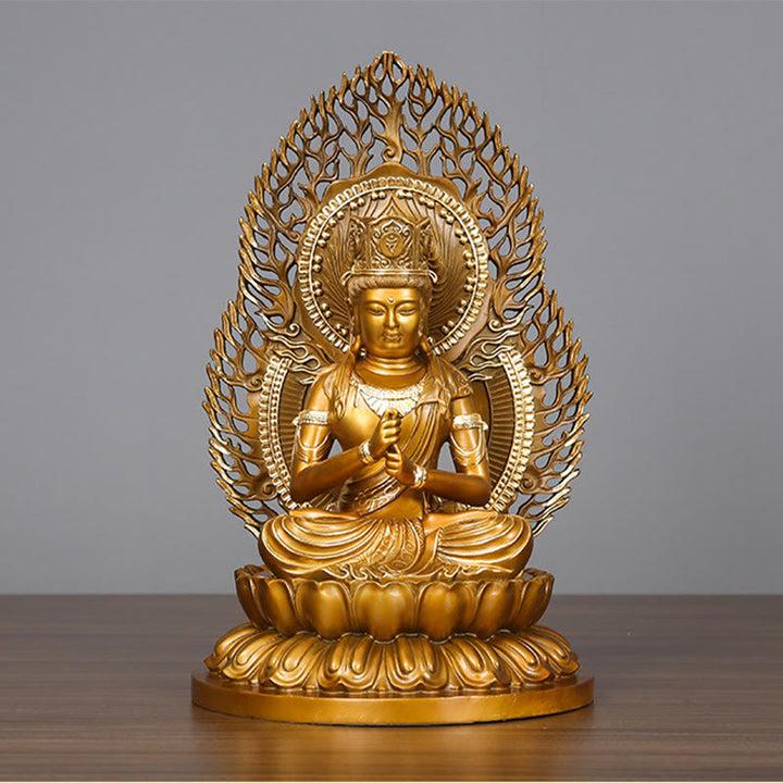 Buddha Stones Tathagata Buddha Figurine Serenity Copper Statue Home Offering Decoration - image 12