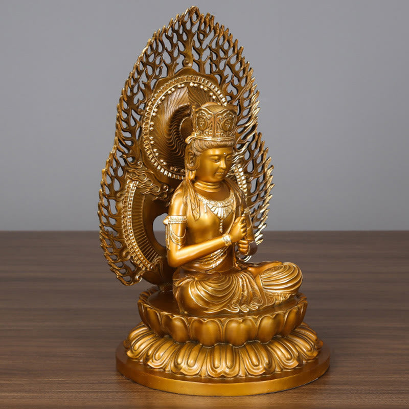 Buddha Stones Tathagata Buddha Figurine Serenity Copper Statue Home Offering Decoration