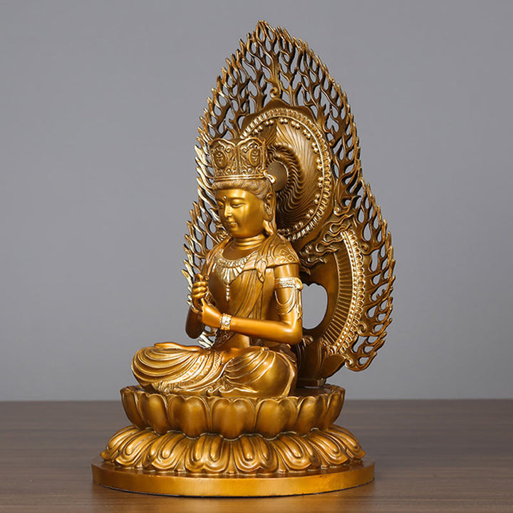 Buddha Stones Tathagata Buddha Figurine Serenity Copper Statue Home Offering Decoration - image 13