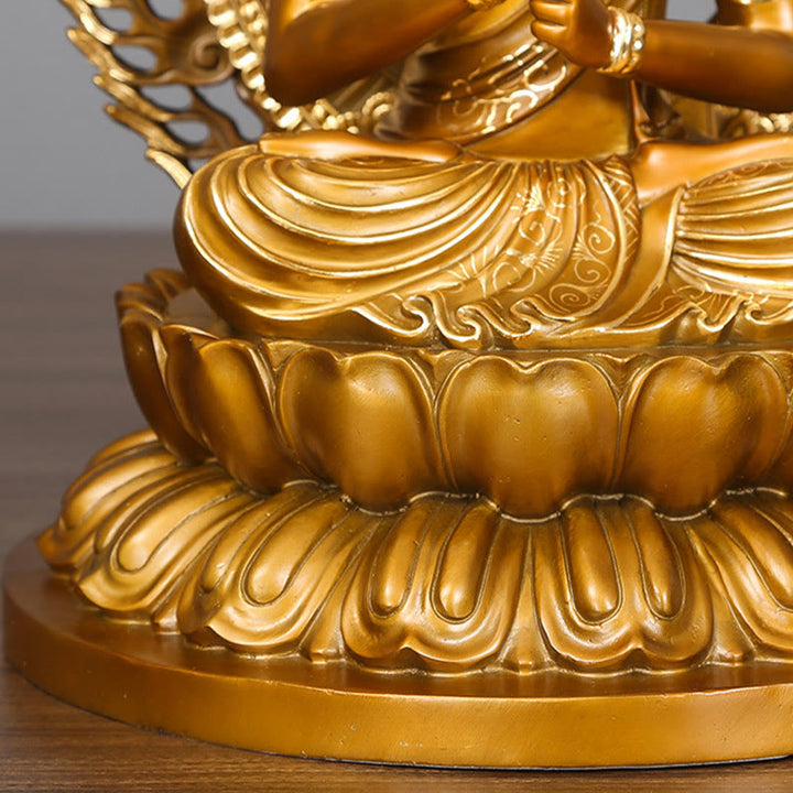 Buddha Stones Tathagata Buddha Figurine Serenity Copper Statue Home Offering Decoration - image 8