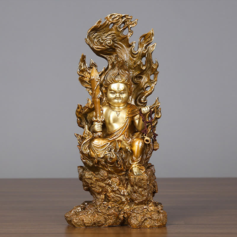 Buddha Stones Acalanatha Buddha Figurine Serenity Copper Statue Home Offering Decoration - image 12