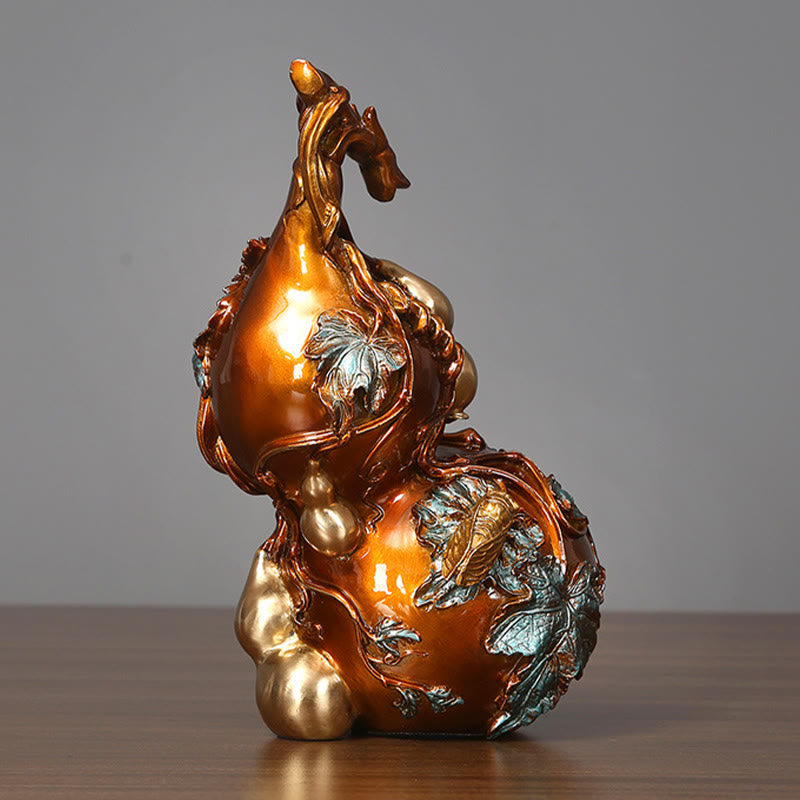 Buddha Stones Golden Gourd Brass Copper Statue Home Desk Decoration - image 13