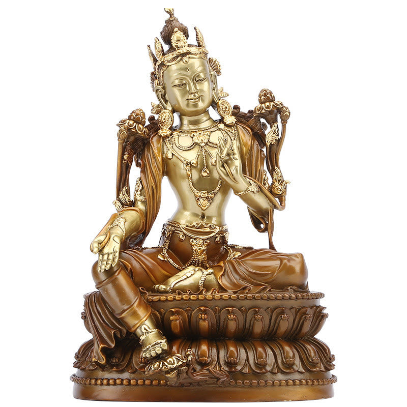 Buddha Stones Bodhisattva Green Tara Figurine Protection Brass Copper Statue Home Offering Decoration - image 12
