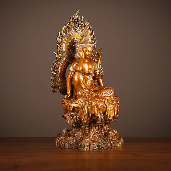 Buddha Stones Kwan Yin Avalokitesvara Success Brass Copper Statue Home Desk Altar Decoration