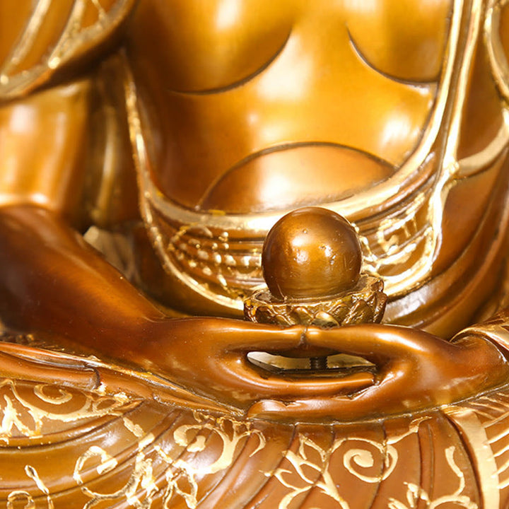 Buddha Stones Sakyamuni Amitabha Medicine Buddha Figurine Serenity Copper Statue Home Offering Decoration - image 10