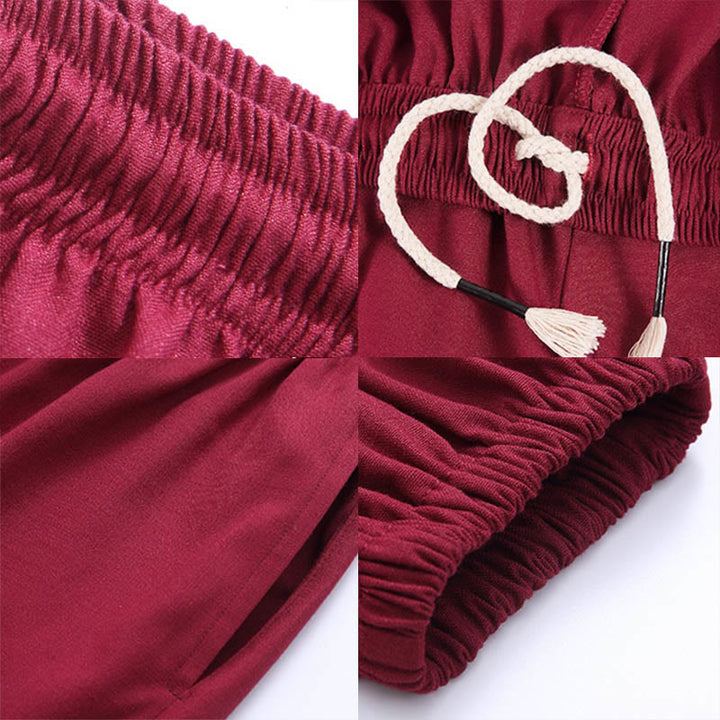 Buddha Stones Summer Unisex Elastic Waist Tai Chi Qigong Practice Breathable  Pants With Pockets - image 14