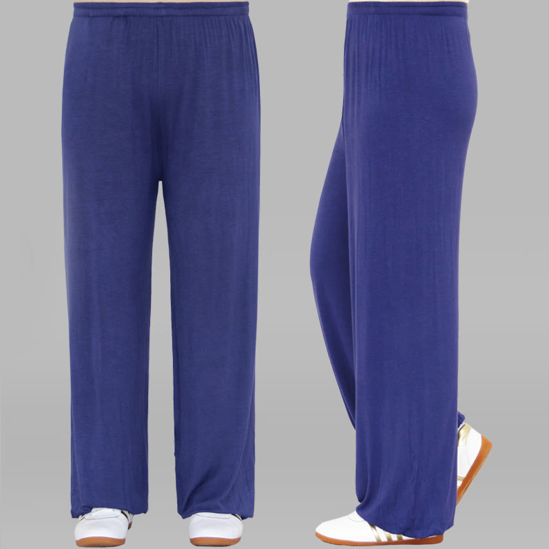 Buddha Stones Summer Elastic Waist Tai Chi Qigong Practice Modal Unisex Pants - CornflowerBlue - 3XL-FIT FOR US/UK/AU/EU-2XL - image 26