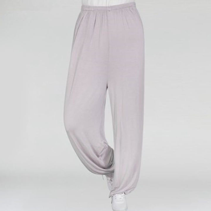 Buddha Stones Summer Elastic Waist Tai Chi Qigong Practice Modal Unisex Pants - Gainsboro - 3XL-FIT FOR US/UK/AU/EU-2XL - image 33