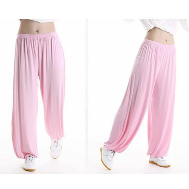 Buddha Stones Summer Elastic Waist Tai Chi Qigong Practice Modal Unisex Pants