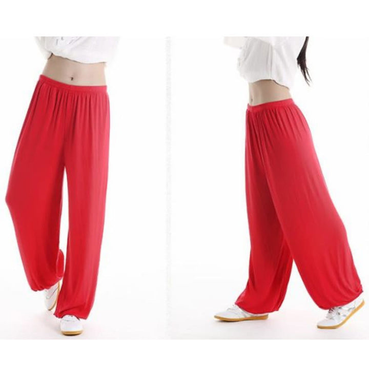 Buddha Stones Summer Elastic Waist Tai Chi Qigong Practice Modal Unisex Pants - image 17