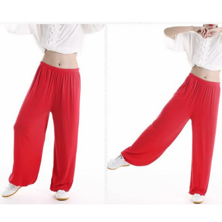 Buddha Stones Summer Elastic Waist Tai Chi Qigong Practice Modal Unisex Pants - image 18