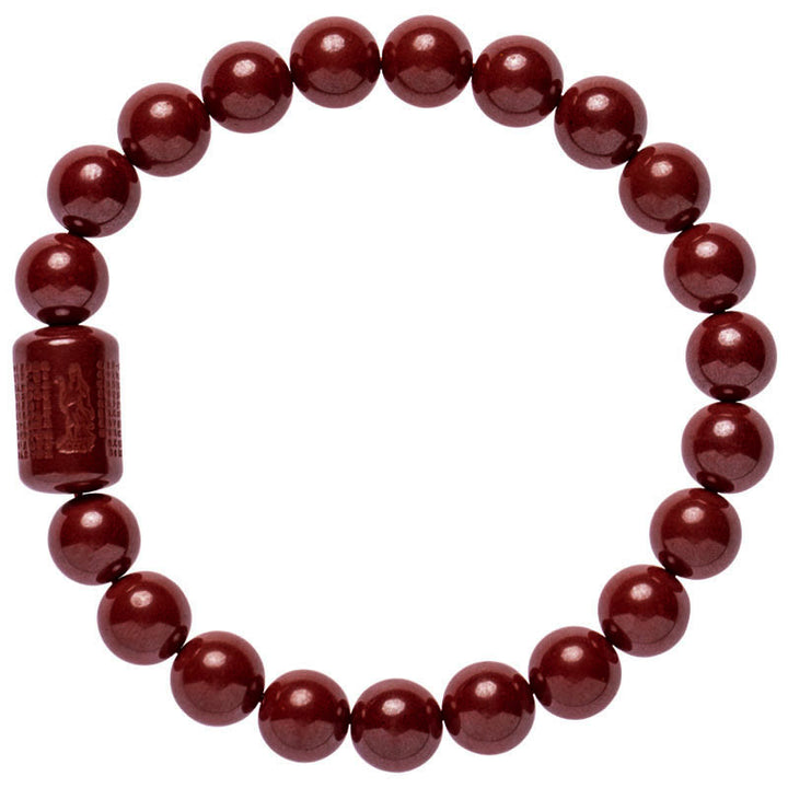 Buddha Stones Natural Cinnabar Heart Sutra Blessing Bracelet