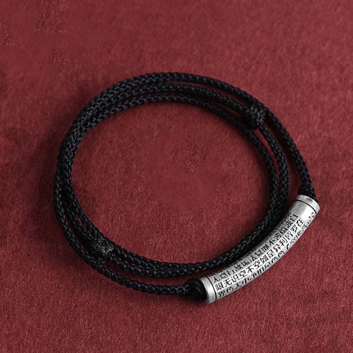 Buddha Stones 999 Sterling Silver Six True Word Heart Sutra String Necklace Pendant - image 21