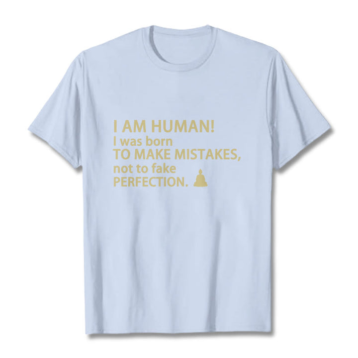 Buddha Stones I Am Human Tee T-shirt - Light Cyan - 2XL - image 10