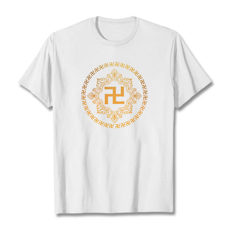 Buddha Stones Swastika Tee T-shirt - White - 2XL - image 1