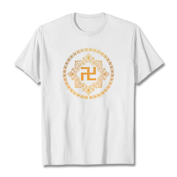 Buddha Stones Swastika Tee T-shirt - White - 2XL - image 1