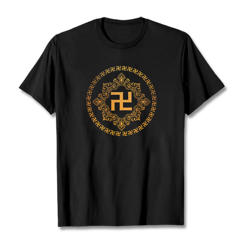 Buddha Stones Swastika Tee T-shirt - Black - 2XL - image 7