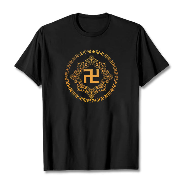 Buddha Stones Swastika Tee T-shirt - Black - 2XL - image 7