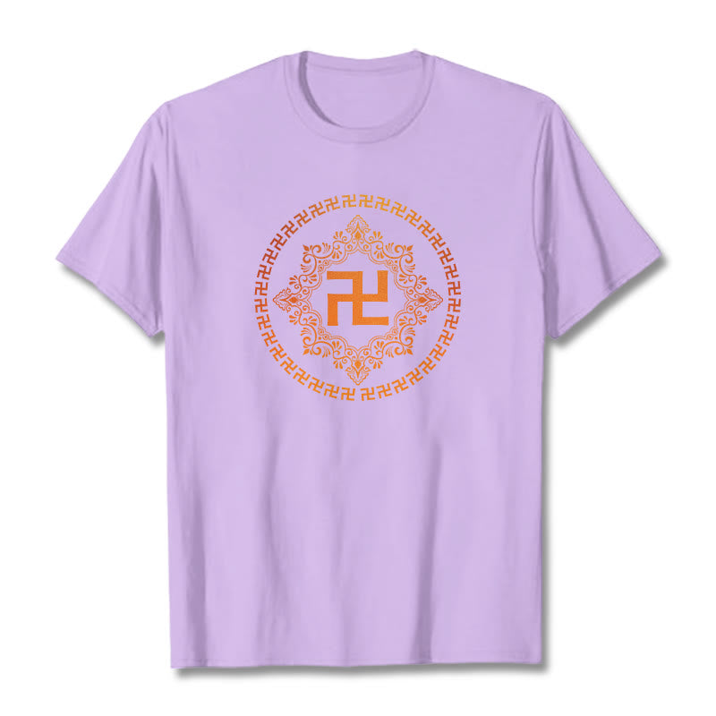 Buddha Stones Swastika Tee T-shirt - Plum - 2XL - image 16